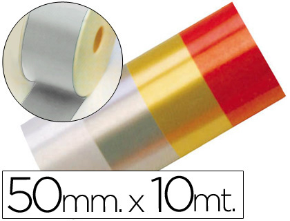 Cinta fantasía plata 50 mm Eurocinsa 10 metros