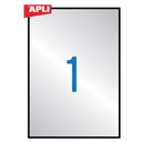 Etiquetas metalizadas plata 210,0 x 297,0 mm 20 hojas Apli 10071