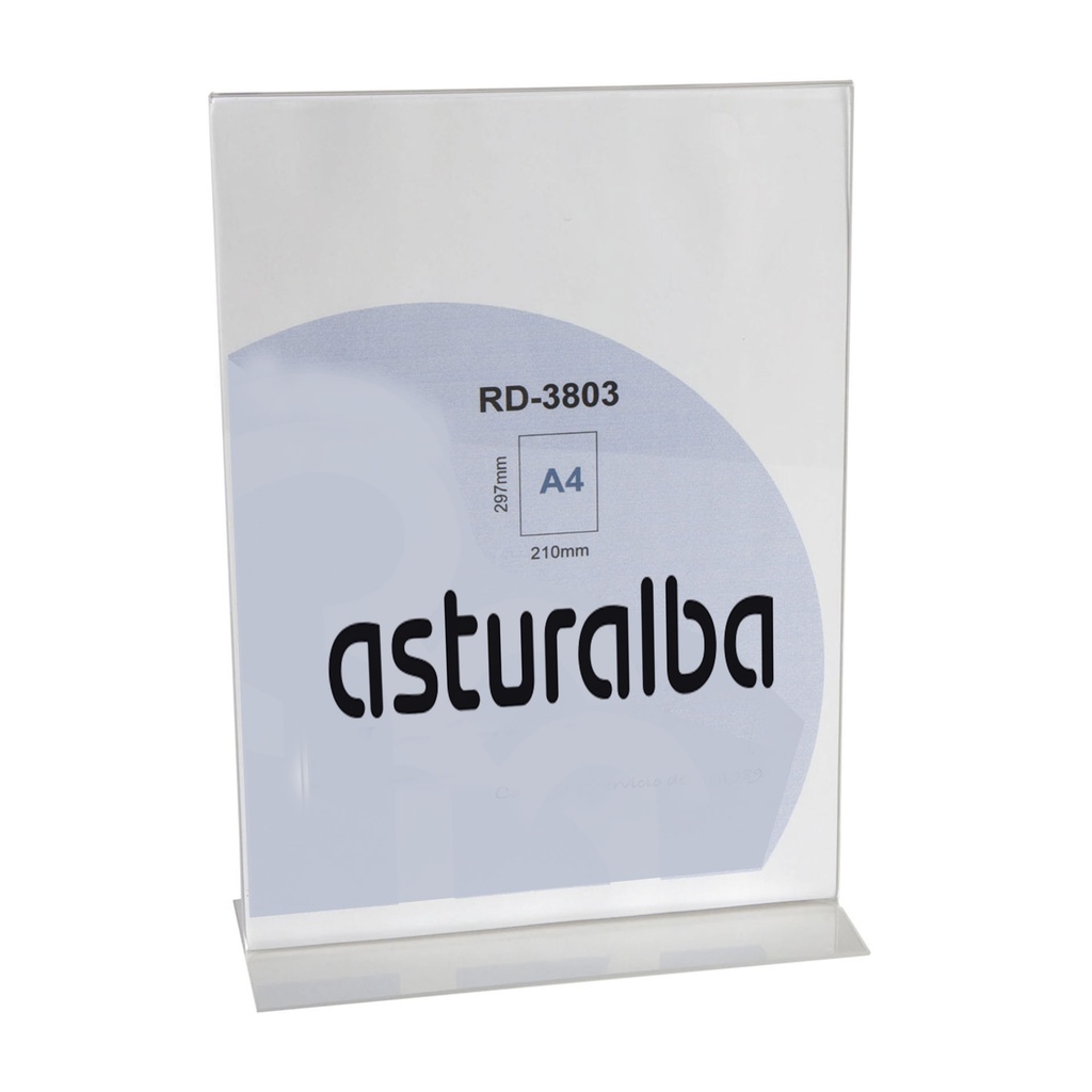 Expositor de metacrilato A4 con forma de T