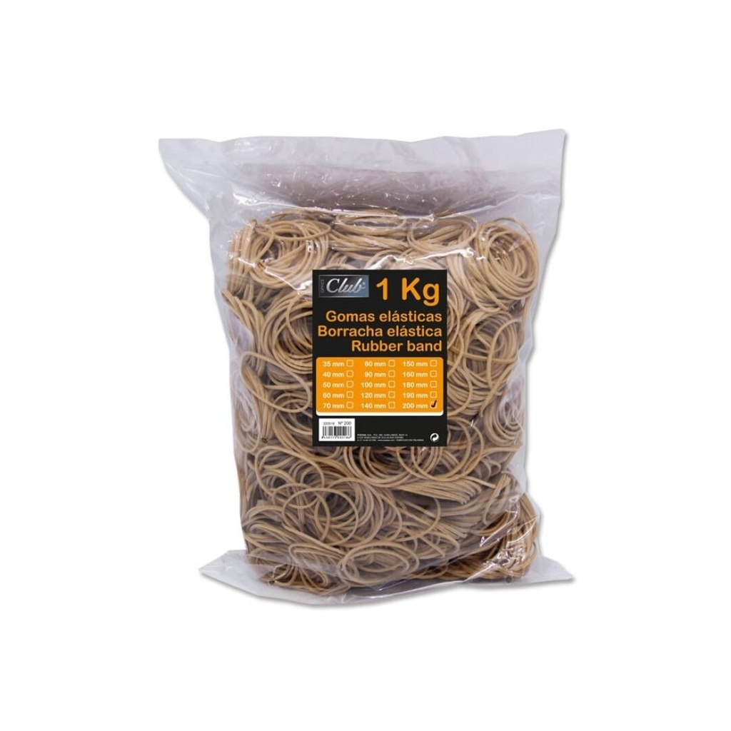 Gomas elásticas de 20 cm Club (Caja 1 kg)