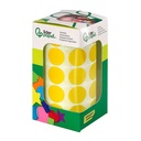 Gomets adhesivos circulares 20 mm amarillos en rollo Liderpapel