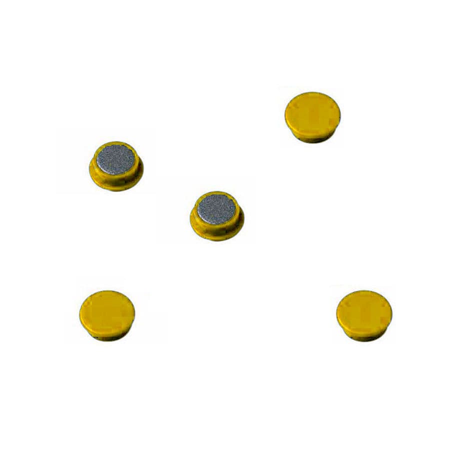 Imanes redondos 20 mm amarillo (Pack 5 unidades)