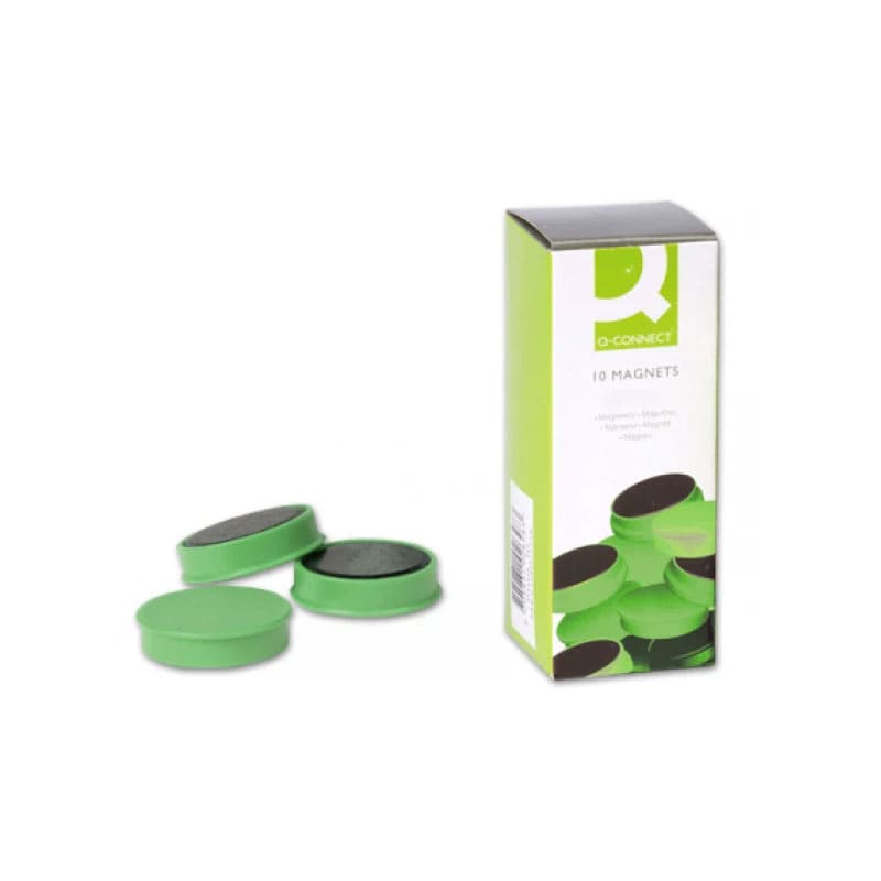 Imanes redondos 35 mm verde Q-Connect (Caja 10 unidades)