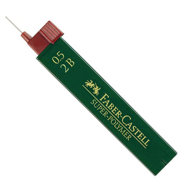 Minas Faber-Castell Super-Polymer 0,5 mm 2B (Tubo de 12 unidades)