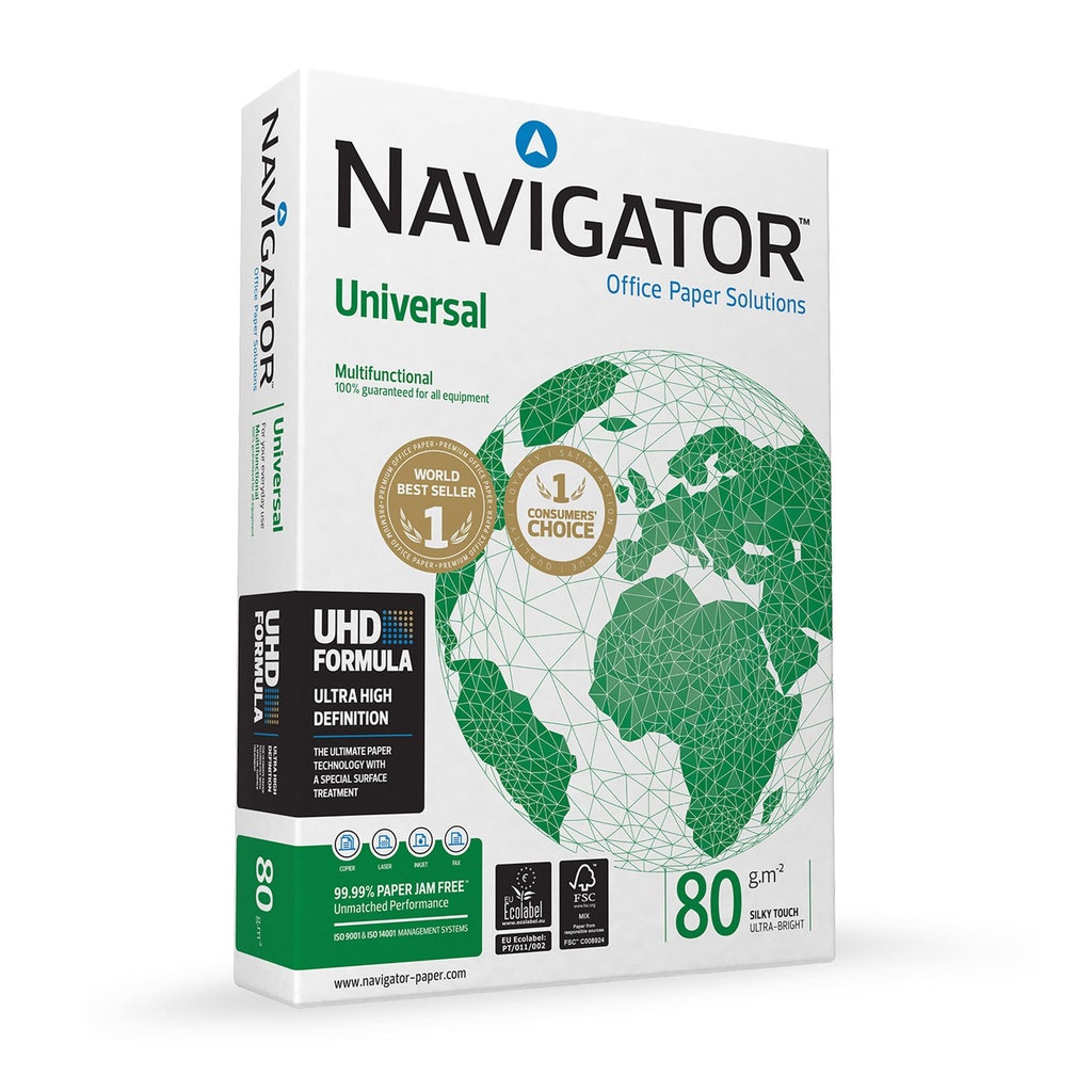 Papel A4 80 g/m² Navigator Universal (Paquete 500 hojas)