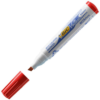 Rotulador para pizarra blanca Bic Velleda 1751 rojo punta biselada gruesa