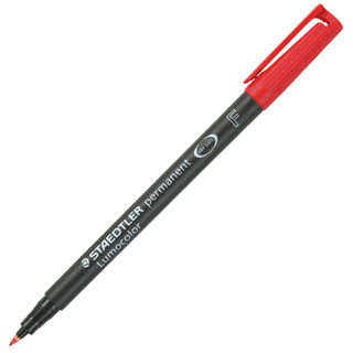 Rotulador permanente Staedtler Lumocolor 318 F rojo punta fina 0.6 mm Ref. 318-2