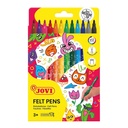 Rotuladores escolares de colores Jovi punta fina lavables (Pack 12 unidades)