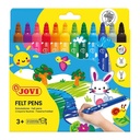 Rotuladores escolares de colores Jovi Maxi punta gruesa lavables (Pack 12 unidades)