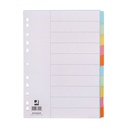 Separadores de cartulina de colores con 10 posiciones A4 Q-Connect