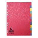 Separadores de cartulina de colores con 12 posiciones A4 Q-Connect