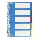 Separadores de plástico de colores con 5 posiciones Folio Grafoplás