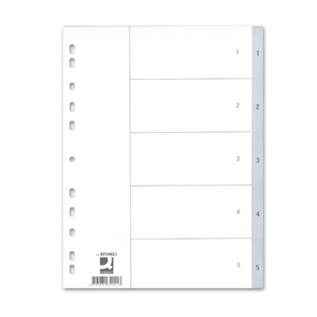 Separadores de plástico numerados 1-5 A4 Q-Connect