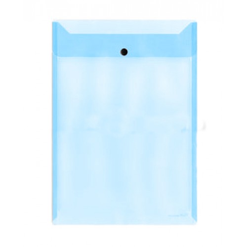 Sobre de plástico A4 con broche azul vertical