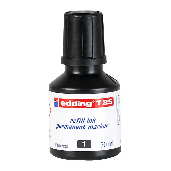 Tinta de recarga Edding T25 para marcador permanente negro