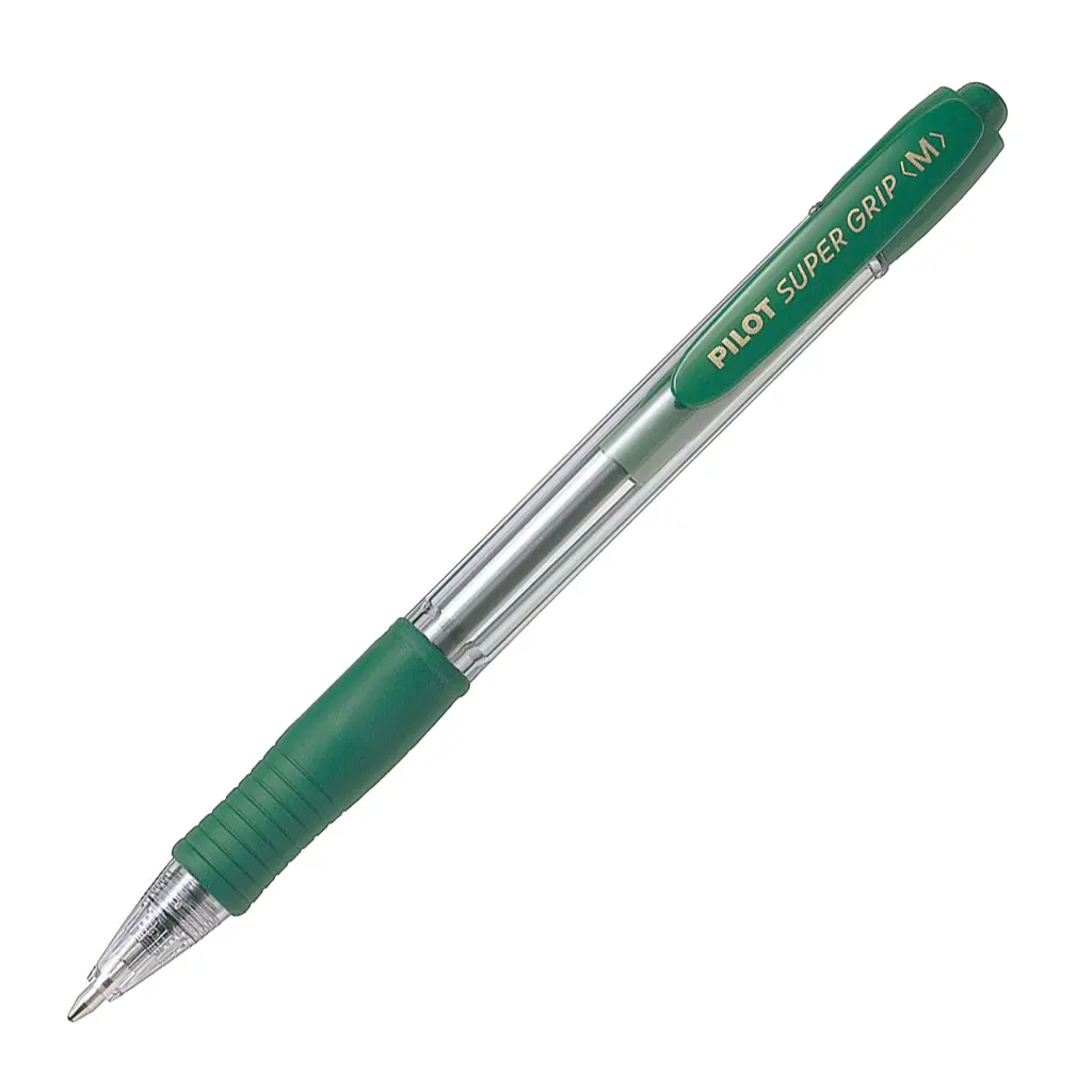 Bolígrafo retráctil Pilot Super Grip verde