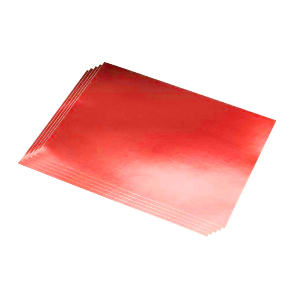 Cartulina metalizada 50 x 65 cm rojo 220 g/m² (Pack 10 unidades)