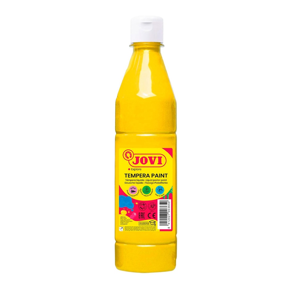 Témpera escolar líquida Jovi 500 ml amarilla