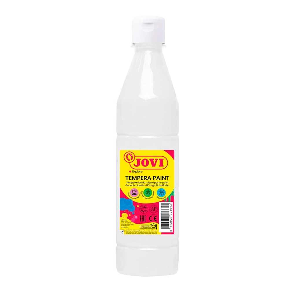 Témpera escolar líquida Jovi 500 ml blanca