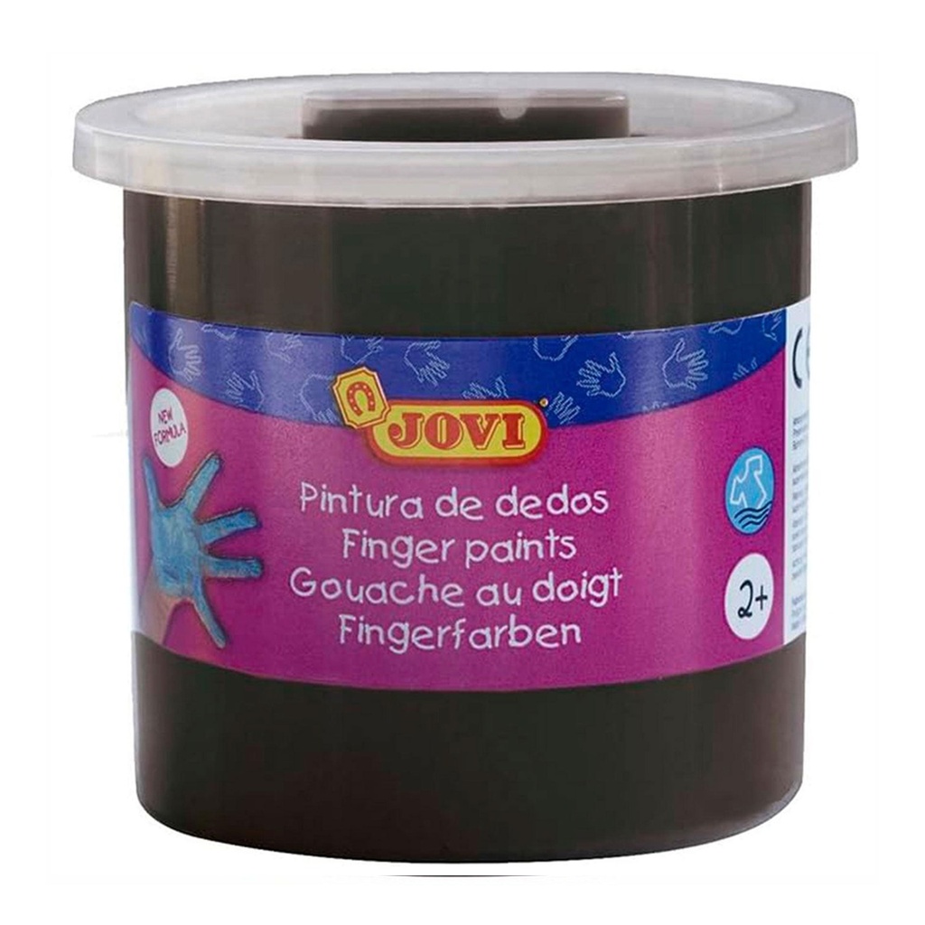 Pintura de dedos Jovi 125 ml negra uso infantil y escolar