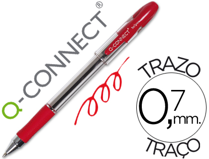 Bolígrafo Q-Connect Delta 0.7 rojo KF00377 (Caja 12 unidades)