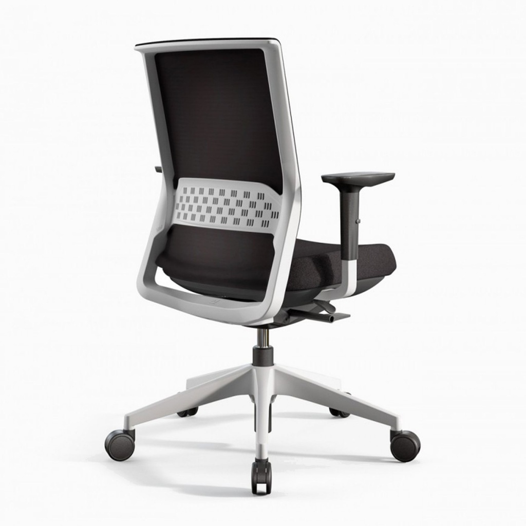 Silla Stay 50 tapizada Express Actiu con estructura blanca