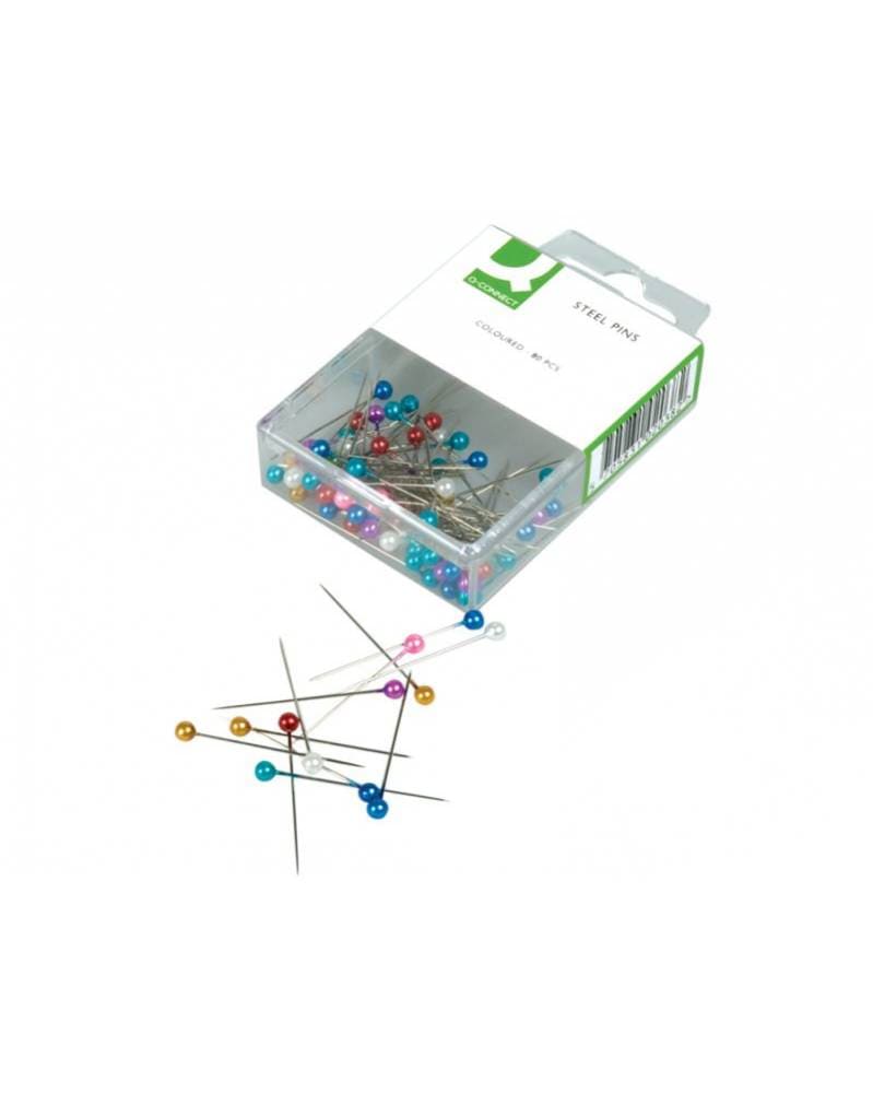 Agujas señalizadoras de colores variados Q-Connect (Caja 80 unidades)