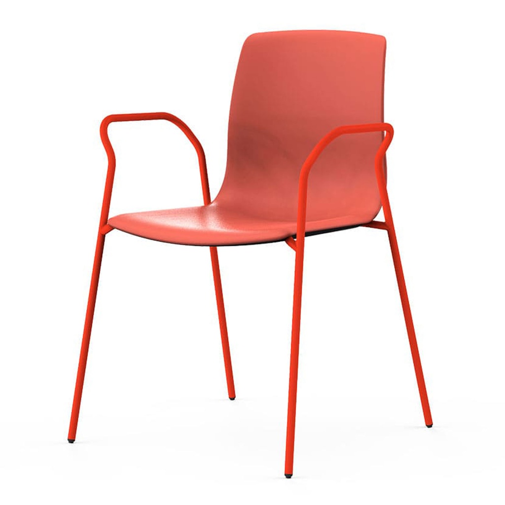 Silla Noom 50 con 4 patas de acero y carcasa de plástico personalizada