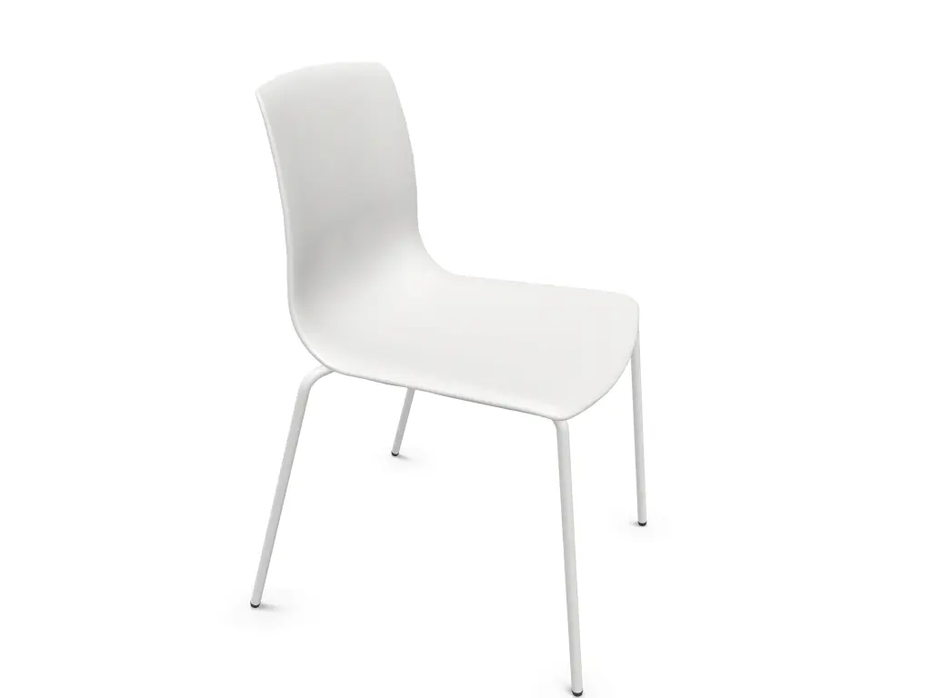 Silla Noom 50 con 4 patas de acero y carcasa de plástico | Personalizada