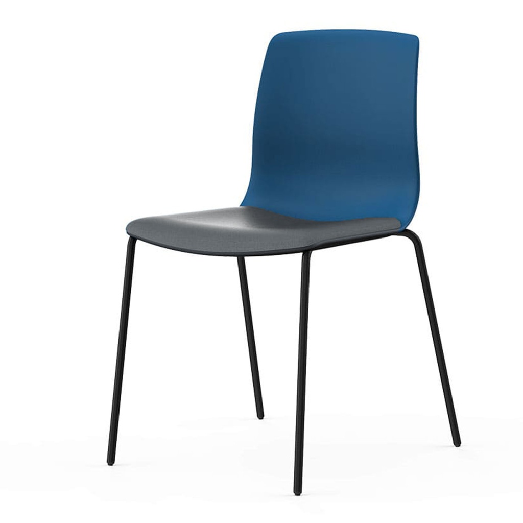 Silla Noom 50 con 4 patas de acero y asiento acolchado