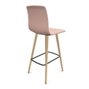 Taburete Noom 50 con patas de madera tapizado integral