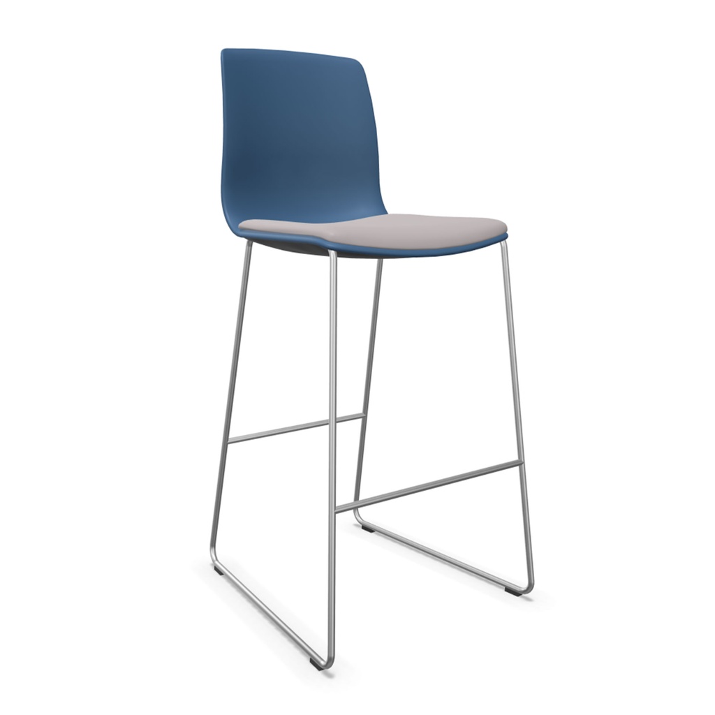 Taburete Noom 50 con base patín y asiento acolchado