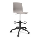 Taburete Noom 50 con base de 5 ruedas y carcasa de plástico