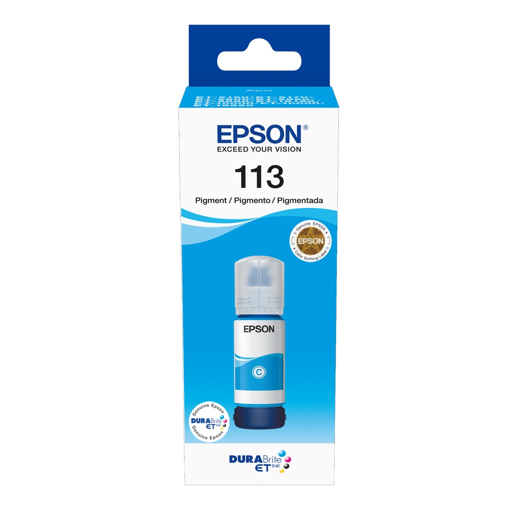 Botella de tinta original Epson EcoTank 113 cyan
