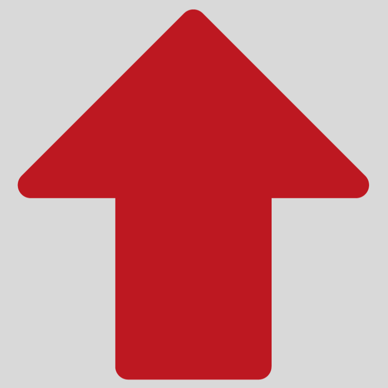 Flecha adhesiva para suelo roja