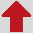 Flecha adhesiva para suelo roja