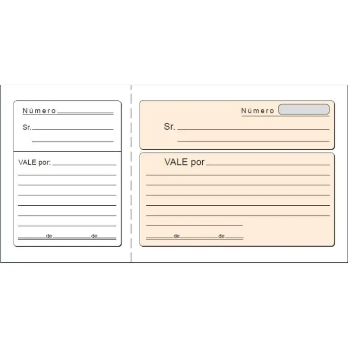 Talonario Vales 1/3 apaisado 105 x 210 mm T-14 Loan
