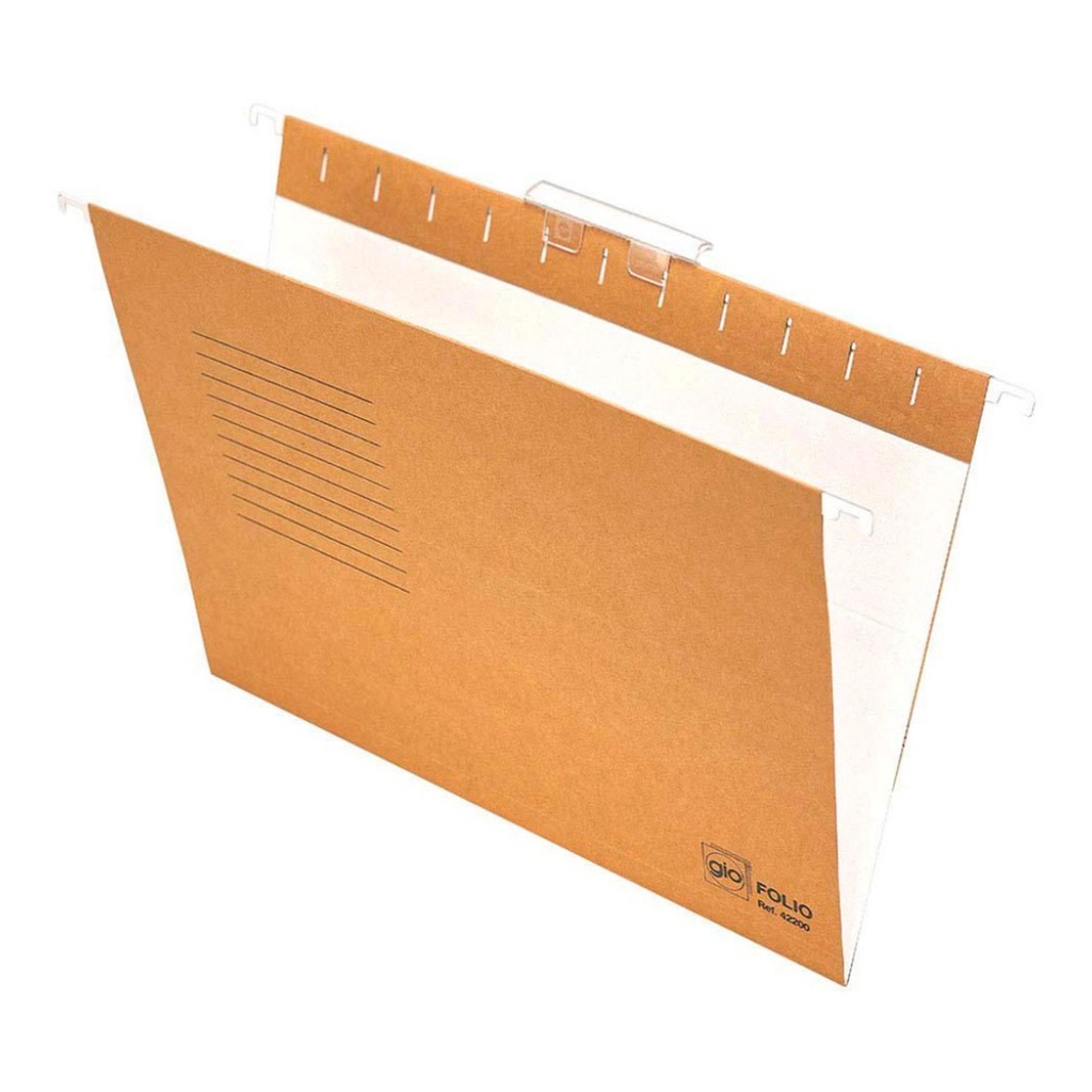 Carpeta colgante bicolor Folio con visor superior cristal Gio (Caja 25 unidades)