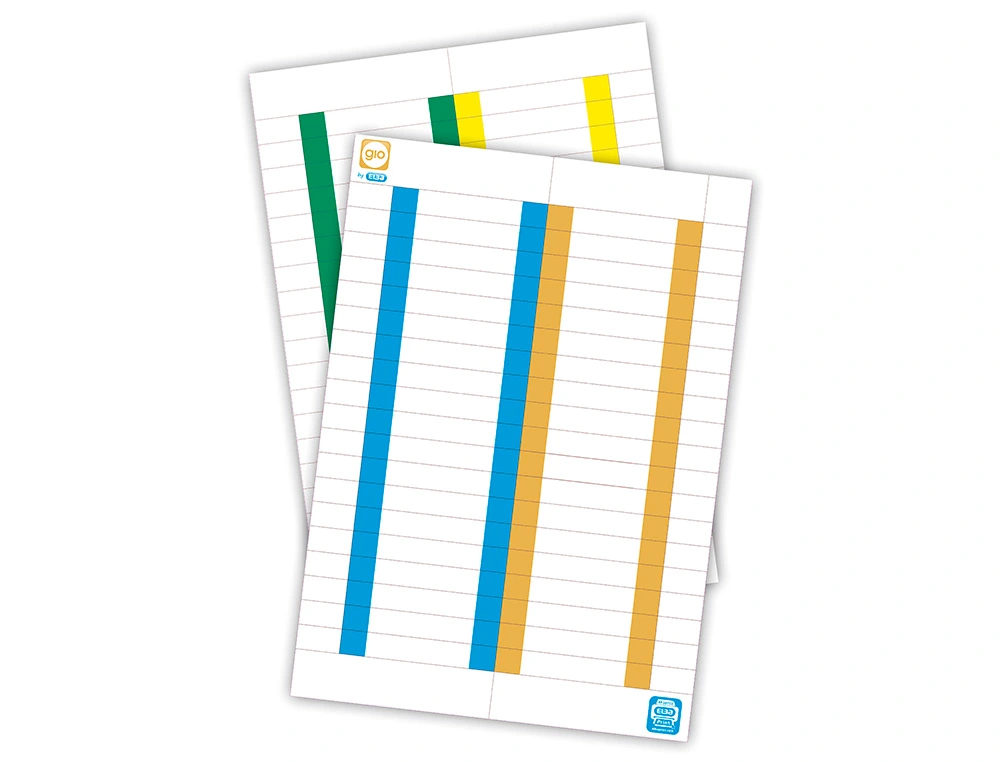 Etiquetas para visor cristal Gio para carpetas colgantes (Paquete 10 hojas de 38 etiquetas)