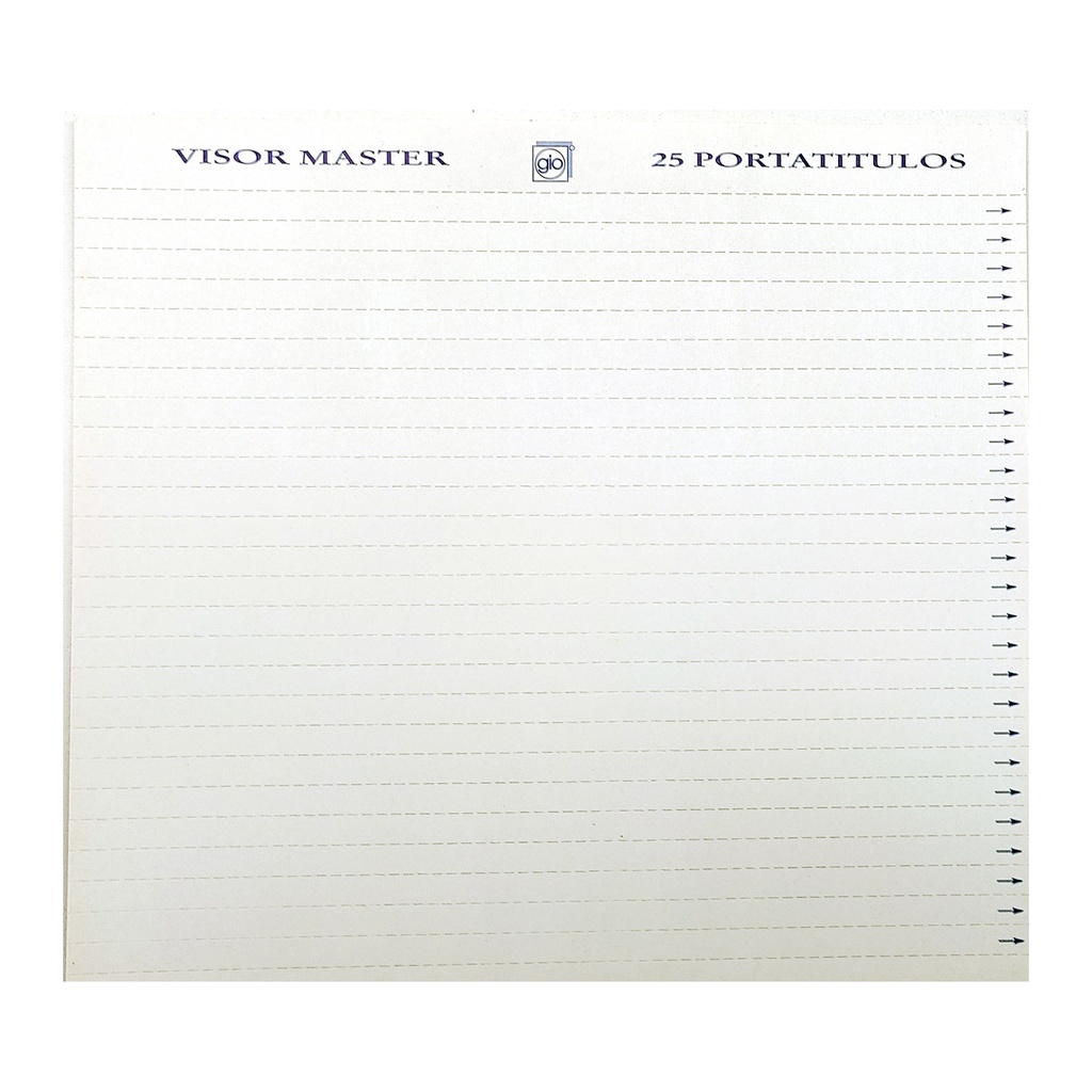 Etiquetas para visor master Gio para carpetas colgantes (Hoja 25 unidades)