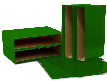 Cajetín para archivador Folio verde Grafcolor