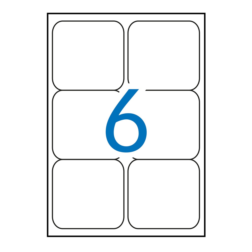 Etiquetas adhesivas A4 99,1 x 93,1 mm Apli (Caja 100 hojas) Cantos redondeados