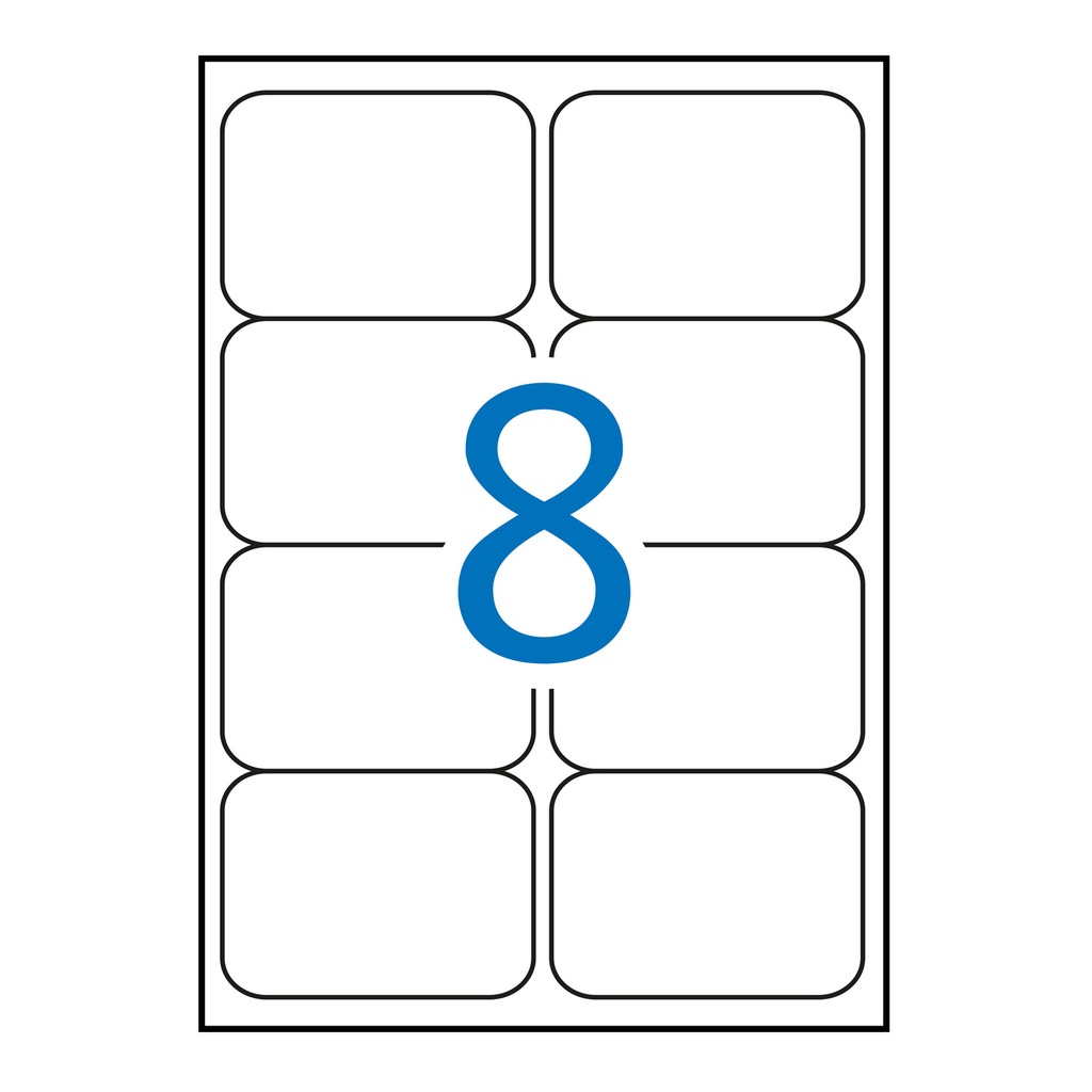 Etiquetas adhesivas A4 99,1 x 67,7 mm Apli (Caja 100 hojas) Cantos redondeados