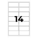 Etiquetas adhesivas A4 99,1 x 38,1 mm Q-Connect (Caja 100 hojas) Cantos redondeados