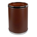 Papelera metálica 93 piel marrón