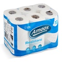 Rollos de papel higiénico Amoos Resistant (Pack 12 unidades)