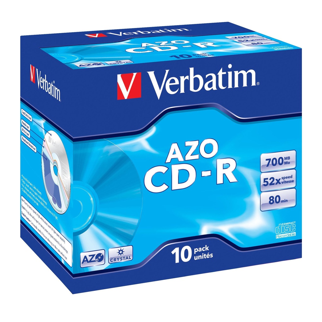 CD-R 700 MB con caja Verbatim (Pack 10 unidades)
