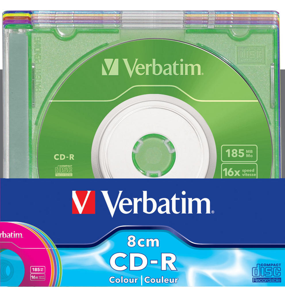 MiniCD -R 210 MB mini con caja slim Verbatim (Pack 5 unidades)