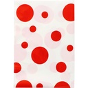 Bolsa de disfraz 65 x 90 estampado blanco con topos rojos a doble cara (Pack 5 unidades)