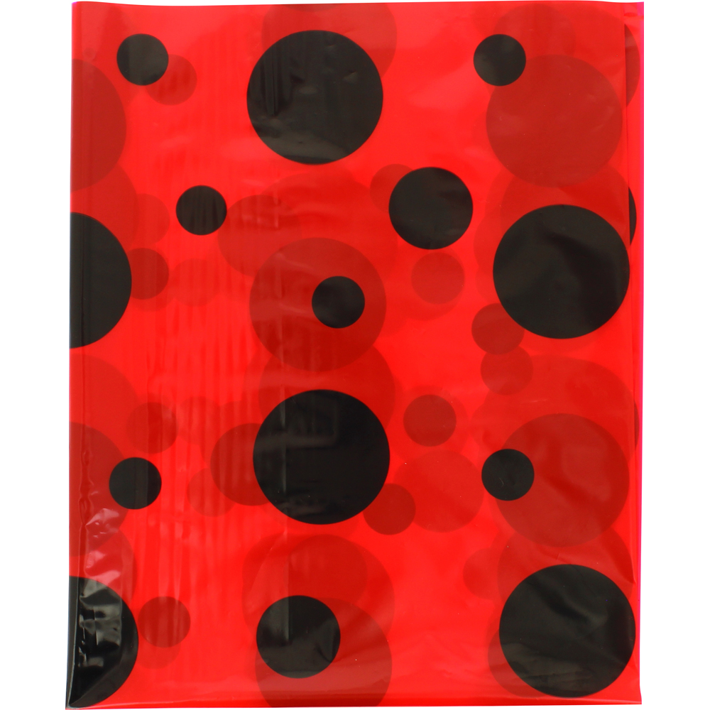 Bolsa de disfraz 65 x 90 estampado rojo con topos negros a doble cara (Pack 5 unidades)